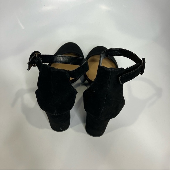 LC Lauren Conrad Hydrangea black ankle strap shoes block heel women’s size 10 - Picture 6 of 9